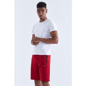 Tommy Life 81136 Gizli Fermuar Arka Cepli Bağcıklı Standart Kalıp Kırmızı Erkek Şort