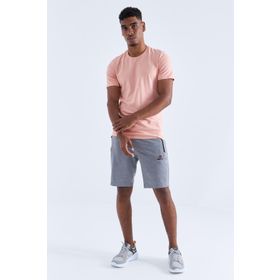 Tommy Life 81136 Gri Melanj Gizli Fermuar Arka Cepli Bağcıklı Standart Kalıp Erkek Şort