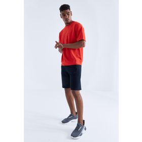 Tommy Life 81136 Lacivert Gizli Fermuar Arka Cepli Bağcıklı Standart Kalıp Erkek Şort