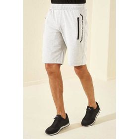 Tommy Life 81141 Ekru Fermuar Cepli Yazı Detaylı Erkek Standart Kalıp Şort