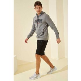 Tommy Life 81141 Fermuar Cepli Yazı Detaylı Standart Kalıp Siyah Erkek Şort