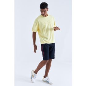 Tommy Life 81148 Lacivert Kırmızı Yan Şeritli Standart Kalıp Erkek Şort