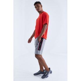 Tommy Life 81148 Yan Şeritli Standart Kalıp Gri Melanj Erkek Şort