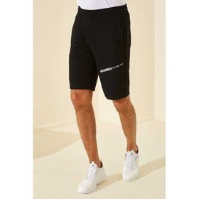 Tommy Life 81155_1 Siyah Erkek Yazı Baskılı Standart Kalıp Şort