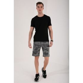 Tommy Life 81157 Kamuflaj Desenli Standart Kalıp Gri Melanj Erkek Şort
