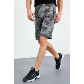 Tommy Life 81157 Kamuflaj Desenli Standart Kalıp Gri Melanj Erkek Şort