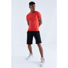 Tommy Life 81202 Tek Fermuar Cep Detaylı Bağcıklı Siyah Erkek Standart Kalıp Şort
