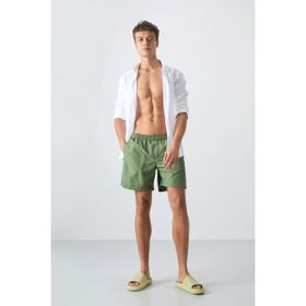 Tommy Life 81237 Haki Hızlı Kuruyan Standart Fit Erkek Deniz Şortu