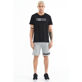 Tommy Life 81241 Gri Melanj Baskı Detaylı Bağcıklı Standart Kalıp Erkek Şort