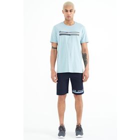 Tommy Life 81241 Indigo Baskı Detaylı Bağcıklı Standart Kalıp Erkek Şort