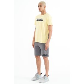 Tommy Life 81241 Koyu Gri Baskı Detaylı Bağcıklı Standart Kalıp Erkek Şort
