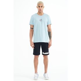 Tommy Life 81241 Lacivert Baskı Detaylı Bağcıklı Standart Kalıp Erkek Şort