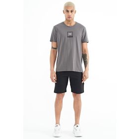 Tommy Life 81243 Siyah Fermuar Cepli Baskılı Standart Kalıp Erkek Şort