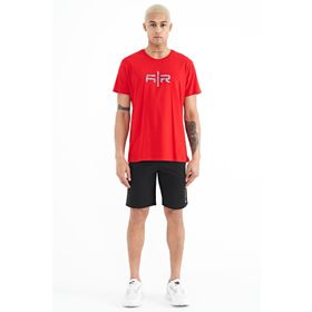 Tommy Life 81245 Siyah Yan Baskılı Bağcıklı Standart Kalıp Erkek Şort