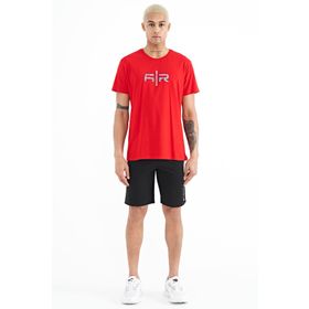 Tommy Life 81245 Siyah Yan Baskılı Bağcıklı Standart Kalıp Erkek Şort