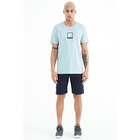 Tommy Life 81246 İndigo Baskılı Detaylı Bağcıklı Erkek Şort