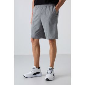 Tommy Life 81261 Gri Melanj Pamuklu Yumuşak Dokulu Comfort Fit Basic Erkek Şort