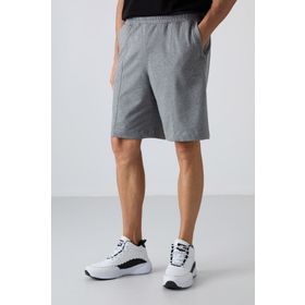 Tommy Life 81261 Gri Melanj Pamuklu Yumuşak Dokulu Comfort Fit Basic Erkek Şort