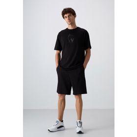 Tommy Life 81261 Siyah Pamuklu Yumuşak Dokulu Comfort Fit Basic Erkek Şort