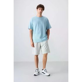 Tommy Life 81265 Taş Pamuklu Kalın Yumuşak Dokulu Comfort Fit Baskılı Erkek Şort
