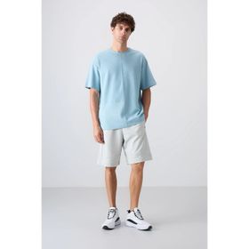 Tommy Life 81265 Taş Pamuklu Kalın Yumuşak Dokulu Comfort Fit Baskılı Erkek Şort