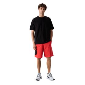 Tommy Life 81266 Siyah Pamuklu Kalın Yumuşak Dokulu Comfort Fit Baskılı Erkek Şort