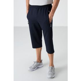 Tommy Life 83091 Lacivert - Beyaz Fermuar Cepli Standart Kalıp Klasik Paça Erkek Kapri