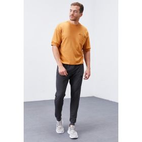 Tommy Life 84343 Antrasit Melanj Erkek Fermuar Cepli Dar Kesim Jogger Eşofman Alt