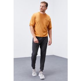 Tommy Life 84343 Antrasit Melanj Erkek Fermuar Cepli Dar Kesim Jogger Eşofman Alt