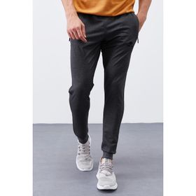 Tommy Life 84343 Antrasit Melanj Erkek Fermuar Cepli Dar Kesim Jogger Eşofman Alt