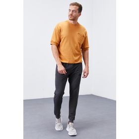 Tommy Life 84343 Antrasit Melanj Fermuar Cepli Dar Kalıp Jogger Erkek Eşofman Altı