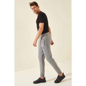 Tommy Life 84343 Cep Fermuarlı Gri Melanj Erkek Eşofman Altı