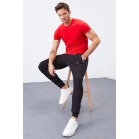 Tommy Life 84343 Fermuar Cepli Dar Kalıp Jogger Siyah Erkek Eşofman Altı