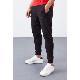 Tommy Life 84343 Fermuar Cepli Dar Kalıp Jogger Siyah Erkek Eşofman Altı