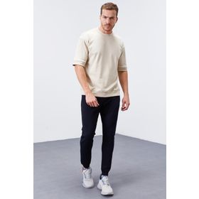 Tommy Life 84343 Lacivert Fermuar Cepli Dar Kalıp Jogger Erkek Eşofman Altı