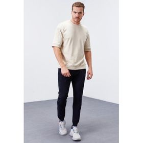 Tommy Life 84343 Lacivert Fermuar Cepli Dar Kalıp Jogger Erkek Eşofman Altı