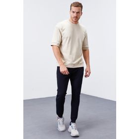 Tommy Life 84343 Lacivert Fermuar Cepli Dar Kalıp Jogger Erkek Eşofman Altı
