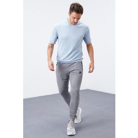 Tommy Life 84651 Gri Melanj Fermuar Cepli Standart Kalıp Jogger Erkek Eşofman Altı
