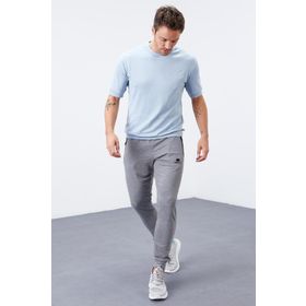 Tommy Life 84651 Gri Melanj Fermuar Cepli Standart Kalıp Jogger Erkek Eşofman Altı