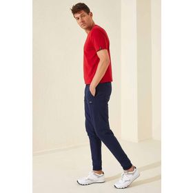 Tommy Life 84652 İndigo Klasik Cepli Standart Kalıp Manşetli Erkek Eşofman Altı