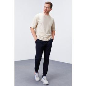 Tommy Life 84652 Lacivert Klasik Cepli Standart Kalıp Manşetli Erkek Eşofman Altı