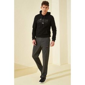 Tommy Life 84669 Antrasit Melanj Erkek Fermuar Cepli Dar Kesim Klasik Paça Eşofman Alt