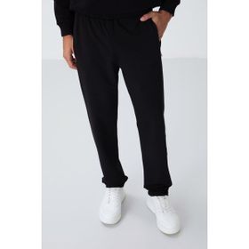 Tommy Life 84669 Fermuar Cepli Dar Kalıp Klasik Paça Siyah Erkek Eşofman Altı