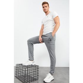 Tommy Life 84682 Gri Melanj Bağcıklı Cepli Standart Kalıp Klasik Paça Erkek Eşofman Altı