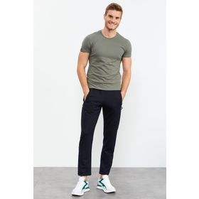 Tommy Life 84744 Lacivert Erkek Fermuar Cepli Yazı Detaylı Standart Kalıp Klasik Paça Eşofman Alt