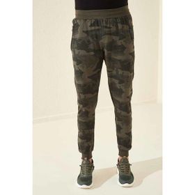 Tommy Life 84753 Kamuflaj Desenli Ters Fermuar Standart Kalıp Jogger Haki Erkek Eşofman Altı
