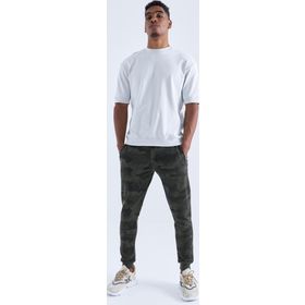 Tommy Life 84753 Kamuflaj Desenli Ters Fermuar Standart Kalıp Jogger Haki Erkek Eşofman Altı