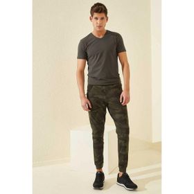 Tommy Life 84754 Haki Kamuflaj Desenli Dar Kalıp Jogger Erkek Eşofman Altı