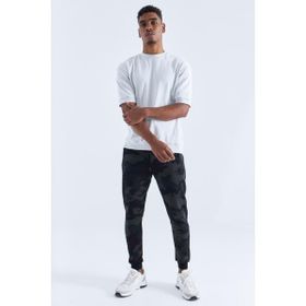 Tommy Life 84754 Siyah Gölge Erkek Kamuflaj Desenli Dar Kesim Jogger Eşofman Alt