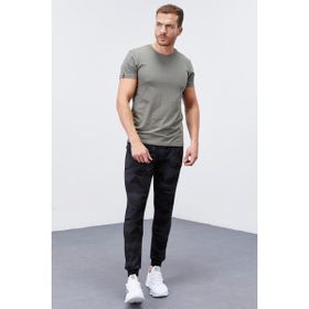 Tommy Life 84754 Siyah Kamuflaj Erkek Kamuflaj Desenli Dar Kesim Jogger Eşofman Alt